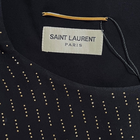 Saint Laurent stud-embellished silk minidress in Black - Picture 11 of 12